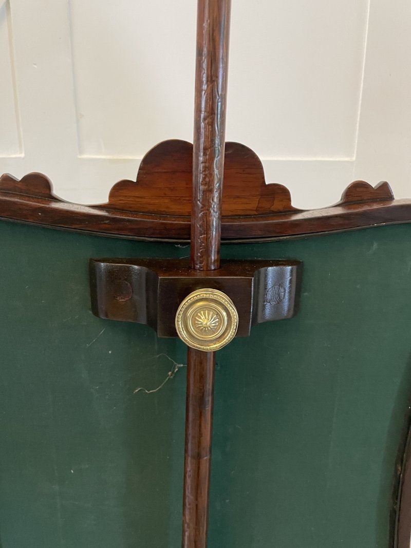 Antique Victorian Quality Carved Rosewood Pole Screen - Image 3